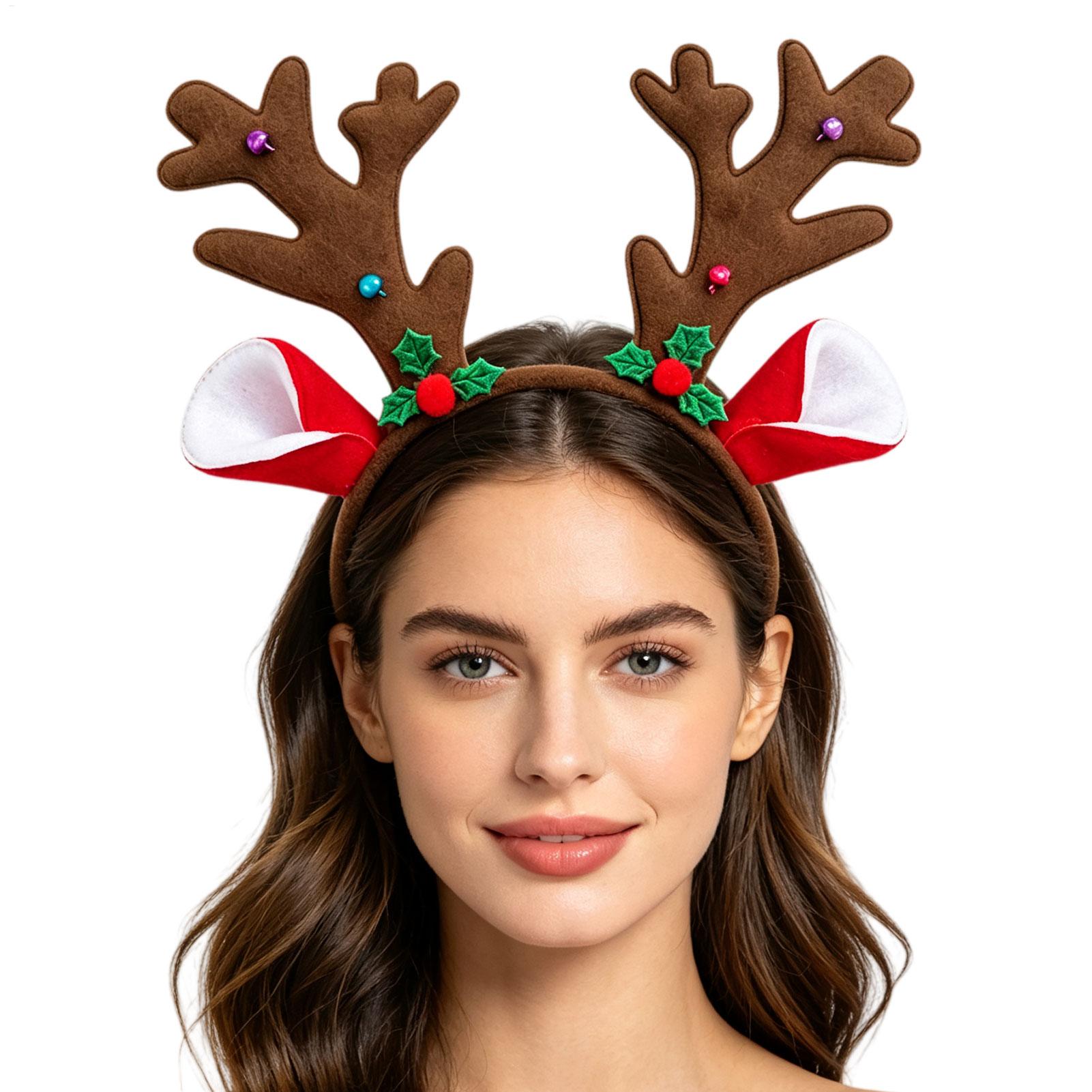 Reindeer Antlers Headband - Tiara de Natal com chifres de