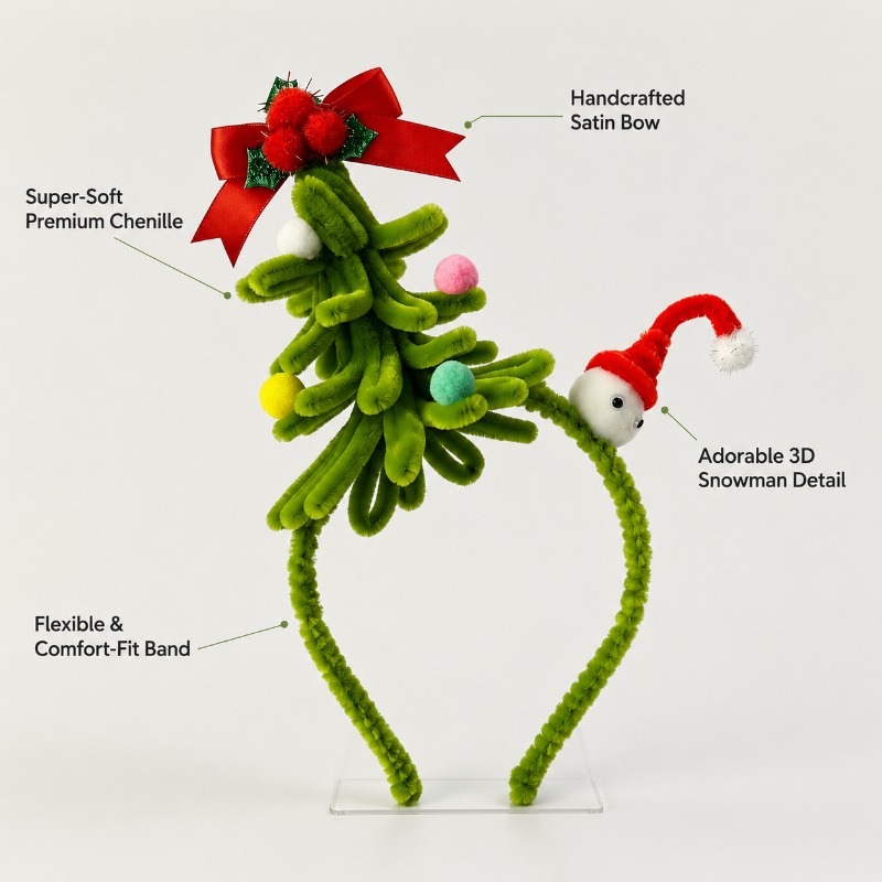 Tiara de Natal com Pom Pom de  - Ribbon Bow Gift avaliação e preço
