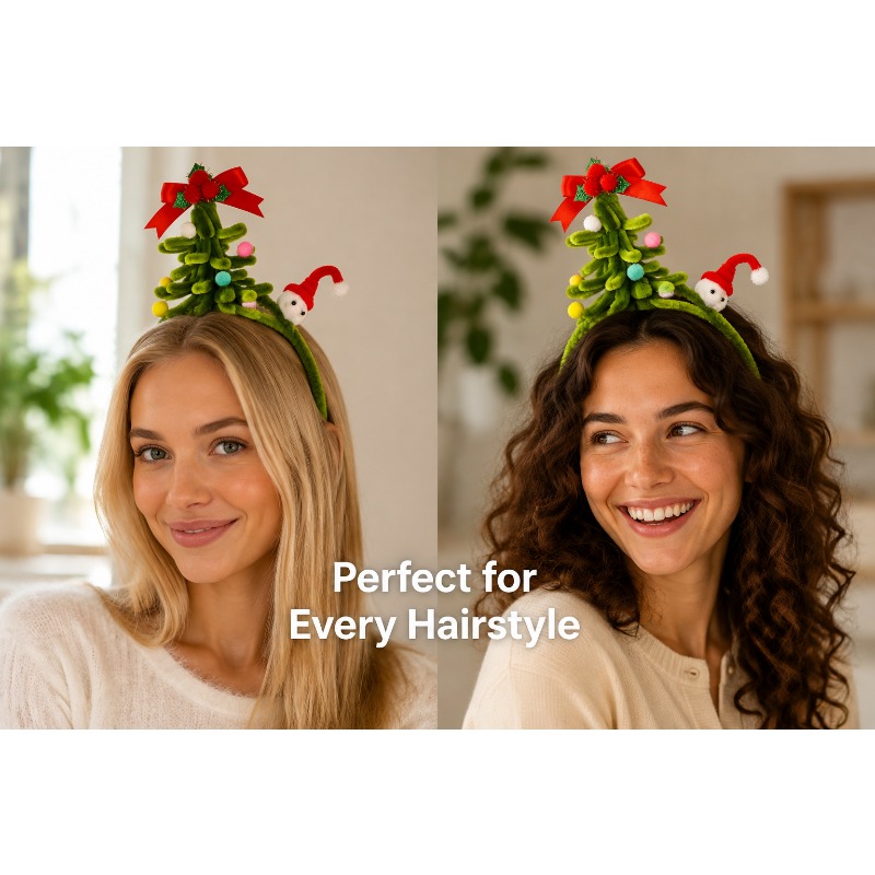 Tiara de Natal com Pom Pom de  - Ribbon Bow Gift avaliação e preço
